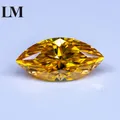 Moissan ite Stein goldgelbe Farbe Marquise Cut Labor gewachsen Edelstein Diamant für DIY Charms