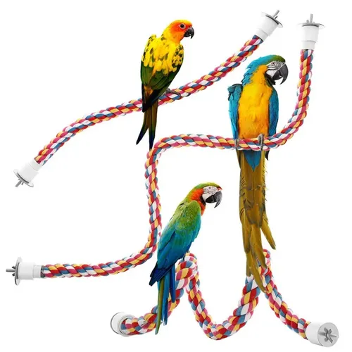 Papagei Vogel stehend Spielzeug Baumwolle Seil bunte Spielzeug Kau stangen für Vogelkäfig stehend