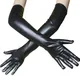 Sexy Frauen glänzende lange Handschuhe Leder Latex Cosplay Kleidung Pole Dance Handschuhe Zubehör