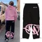 Minus zwei rosa Logo schwarz Cargo lange Hosen y2k Mode Männer Frauen Kleidung Fitness studio