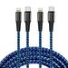 USB C to Lightning Cable 2Pack 6FT CUGUNU MFi Certified iPhone Charger Cable PD Fast Charging Nylon Braided Cord Compatible with iPhone 12/11/Pro/Pro Max/Mini/X/XR/XS Max - Black Blue