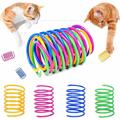 Linghhang - 20pcs jouets pour chat, ressorts hélicoïdaux en plastique créatifs colorés, jouets à