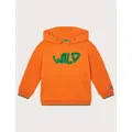 Monsoon Boys Pure Cotton Wild Slogan Hoodie (3-13 Yrs) - 3-4 Y - Orange Mix, Orange Mix