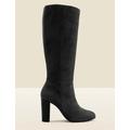 Sosandar Womens Suede Block Heel Knee High Boots - 5 - Black, Black