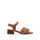 Clarks Womens Suede Block Heel Sandals - 3.5 - Tan, Tan