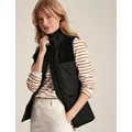 Joules Womens Textured Quilted Gilet - 8 - Black, Black