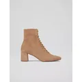 Lk Bennett Womens Suede Lace Up Block Heel Square Toe Ankle Boots - 5 - Tan, Tan