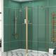 8mm 1600 x 800mm Walk In Shower Enclosure with Shower Tray + Flipper Panel - Brushed Brass