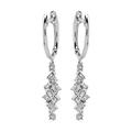 9ct White Gold Diamond Hoop Drop Earrings - 20pts per pair - D9682