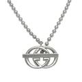 GUCCI ball chain necklace sterling silver interlocking Ag 925 GG double G bar women's men's unisex pendant