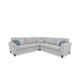 Pippa Fabric Large Corner Sofa with Wooden Feet - Silver Sea