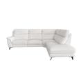 Contempo Right Hand Facing Chaise End BV Leather Power Recliner Sofa - BV Star White