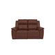 Utah 2 Seater Leather Recliner Sofa with Headrests and Power Lumbar - Roast
