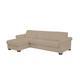 Nicoletti - Alcova 3 Seater Left Hand Facing Fabric Sofa Bed and Storage Chaise with Scroll Arms - Flambe Visone