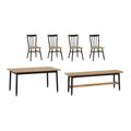 Ercol - Monza Medium Extending Dining Table, 4 Chairs and Bench