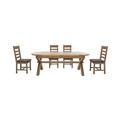 Hewitt Oval Extending Dining Table and 4 Slatted Chairs - Oak/New York Midnight