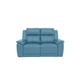 Utah 2 Seater Leather Recliner Sofa with Headrests and Power Lumbar - Blu