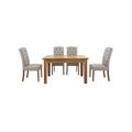 Furnitureland - California Solid Oak Rectangular Extending Table and 4 Button Back Upholstered Chairs