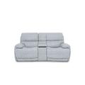 Rocco 2 Seater Fabric Power Rocker Sofa with Cup Holders and Headrests - Frost