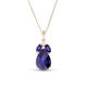 Sapphire Pear Drop Pendant Necklace in 9ct Rose Gold