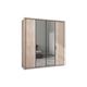 Wiemann - Dallas 207cm 4 Door Hinged Wardrobe with 2 Mirror Doors - Holm Oak