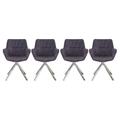 Marvel Chrome Set of 4 Swivel Dining Chairs - Charcoal