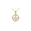 Men's Diamond Masonic Charm Necklace in 9ct Two-Tone Gold