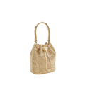 Satin bucket bag with rhinestones