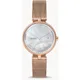 Skagen, Accessories, female, Brown, ONE Size, Solar-Powered Rose-Tone Steel Mesh Watch