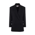 Valentino Garavani, Jackets, female, Black, 2Xs, Black Oversize Double-Breasted Jacket