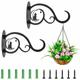 Balcony Wall Mounted Plant Holder,(2pcs) Wrought Iron Hanging Basket Hanging Hook,Plant Wall Hanging Outdoor Decor for Plant Garden Balcony Wall Decor