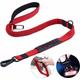Hoopzi - Smart 7 In 1 Multifunctional Dog Leash Robust, Adjustable And Durable Nylon Reflective Material Hands Free Running Training Leash red