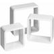 3 floating shelves Lena - wall shelf, wall mounted shelf, hanging shelf - white - white