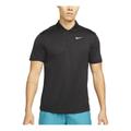 Men's Nike Solid Color Buckle Short Sleeve polo Black Polo Shirt