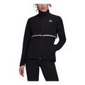 (WMNS) adidas Logo Printing Stand Up Collar Zipper Long Sleeve Jacket Coat Black