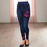 Jegging slim ""Fleur"" bleu Java