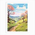 The Pennine Way England 1 Hike Illustration Art Print by WanderWall Prints