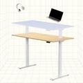 FlexiSpot E7 Standing Desk Electric Height Adjustable Standing Desk 3-Stage Rectangle Desk With Dual-motor Lifting System for Home Office Study Gaming White