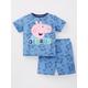 Boys, George Pig All Over Print Short Pyjamas, Blue, Size Age: 2-3 Years