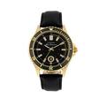 Ben Sherman Black Pu Strap Watch with Green Dial, Black, Men