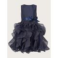 Monsoon Girls Duchess Cancan Ruffle Dress - Navy, Navy, Size 14-15 Years, Women