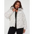 Tommy Hilfiger Curve New York Monogram Logo Puffer Jacket - White, White, Size 46, Women