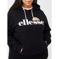 Ellesse Womens Plus Size Torices Overhead Hoody - Black, Black, Size 20, Women