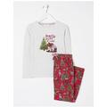 FatFace Girls Bearly Slept Christmas Pyjama Set - Pink, Pink, Size 7-8 Years, Women
