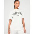 Pink Soda Women's Liberty Boyfriend Tee - White, White, Size M, Women