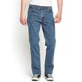 Wrangler Texas Straight Fit Jeans - Blue, Stonewash, Size 36, Inside Leg L=34 Inch, Men