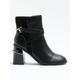 River Island Block Heeled Boot - Black, Black, Size 7, Women