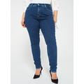Calvin Klein Jeans Plus High Rise Skinny Jeans - Blue, Blue, Size 42, Women