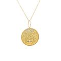 Genuine Textured Round Disc Pendant Necklace 0.06 Ct Si Clarity G H Color Diamond Evil Eye Good Luck Jewelry Mother's Day Gift Idea