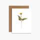 Happy Birthday Botanical Greeting Card, Flower Art Print, Yellow Minimal Card